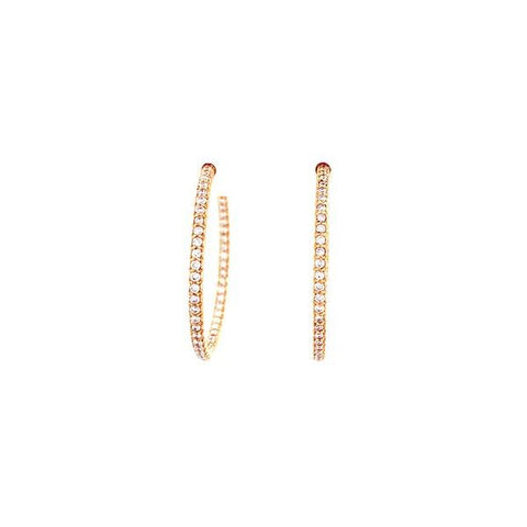 Roberto Coin Diamond Hoop Earrings-Roberto Coin Diamond Hoop Earrings -