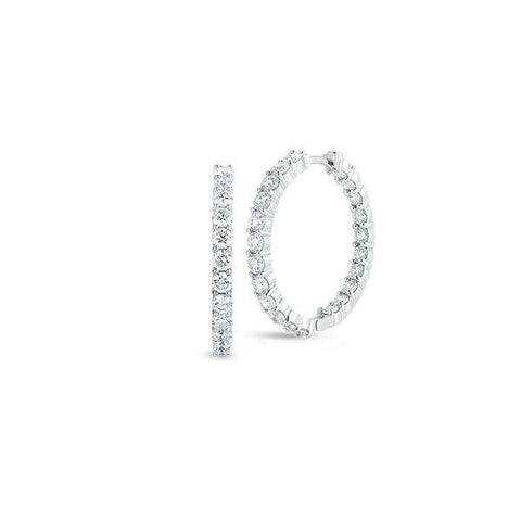 Roberto Coin Diamond Hoop Earrings-Roberto Coin Diamond Hoop Earrings -