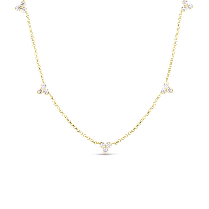 Roberto Coin Diamonds by the Inch 7 Station Flower Necklace-Roberto Coin Diamonds by the Inch 7 Station Flower Necklace - 7773262AY17X