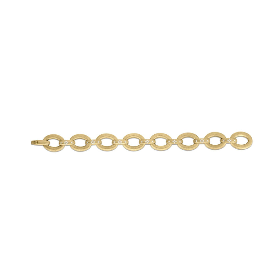 Roberto Coin Duchessa Satin Oval & Diamond Accent Link Bracelet - 7773249AYLBX