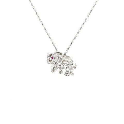 Roberto Coin Elephant Diamond Necklace-Roberto Coin Elephant Diamond Necklace -