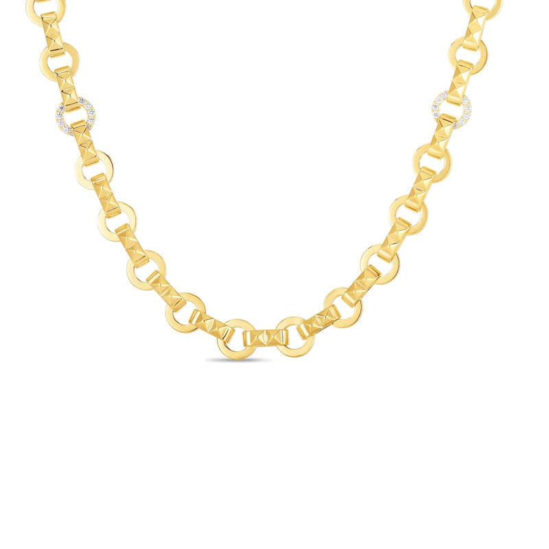 Roberto Coin Gold Obelisco Diamond Accent Necklace-Roberto Coin Gold Obelisco Diamond Accent Necklace - 8882742AYCHX