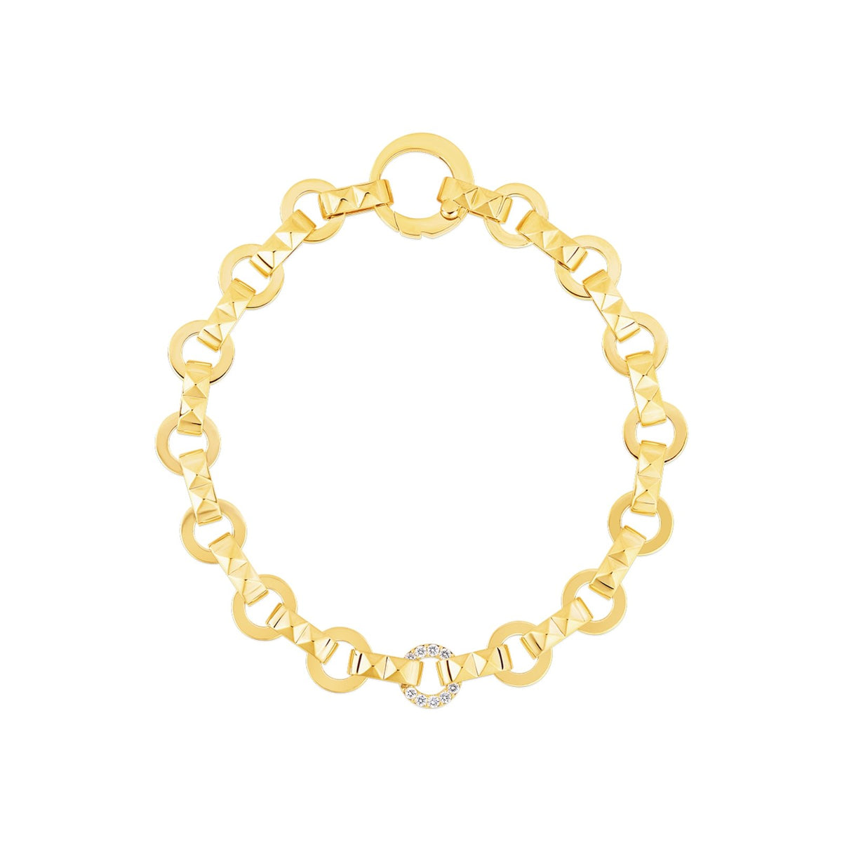 Roberto Coin Gold Obelisco Diamond Accent Petite Bracelet - 8882742AYLBX