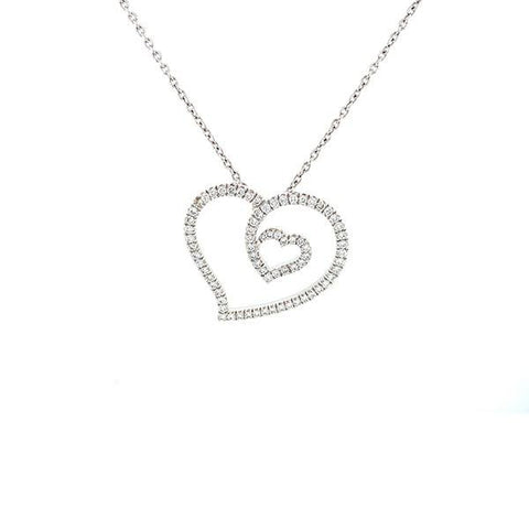 Roberto Coin Heart Diamond Necklace-Roberto Coin Heart Diamond Necklace -