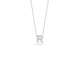 Roberto Coin Letter "R" Pendant - Personalize with your letter. Letter "R" in 18 karat white gold with diamonds.