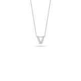 Roberto Coin Letter "V" Pendant - Personalize with your letter. Letter "V" in 18 karat white gold with diamonds.