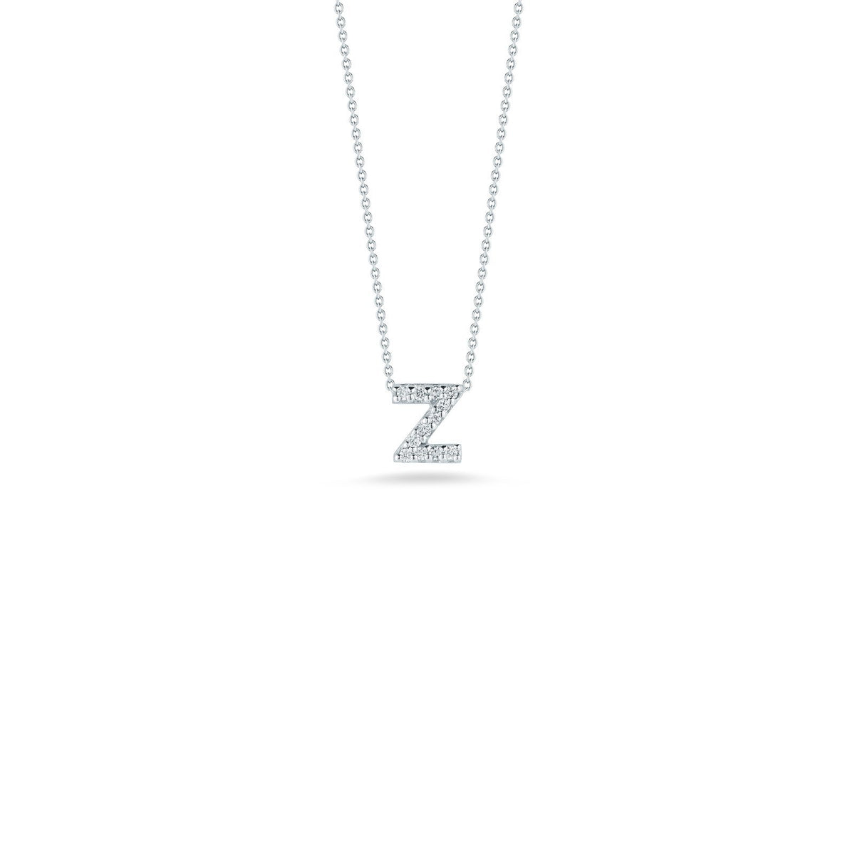 Roberto Coin Letter "Z" Pendant - Personalize with your letter. Letter "Z" in 18 karat white gold with diamonds.