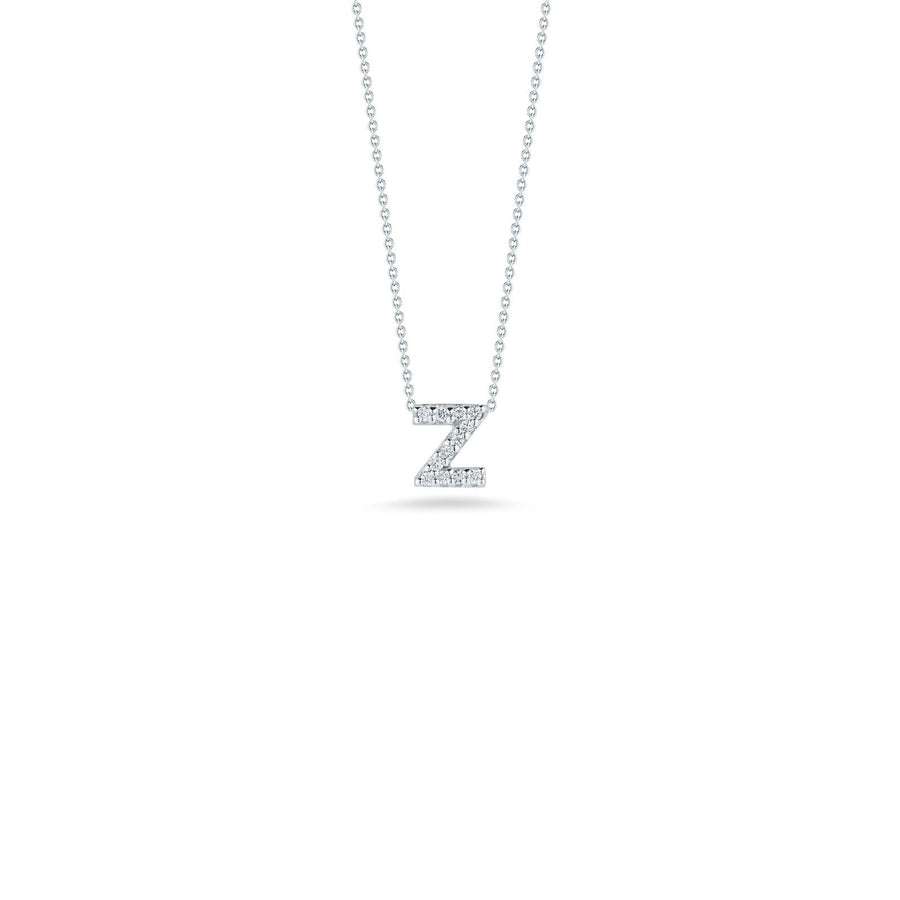 Roberto Coin Letter "Z" Pendant - Personalize with your letter. Letter "Z" in 18 karat white gold with diamonds.