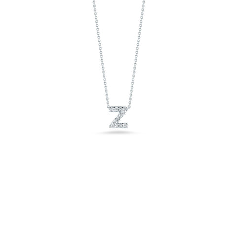 Roberto Coin Letter "Z" Pendant - Personalize with your letter. Letter "Z" in 18 karat white gold with diamonds.