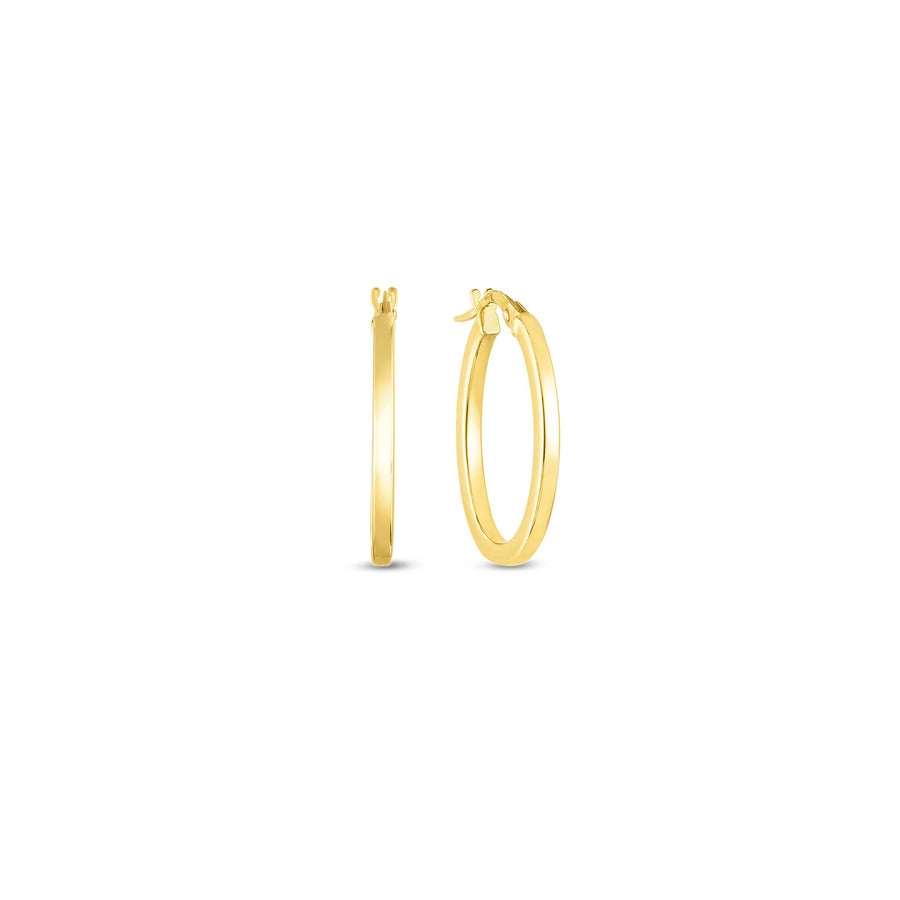 Roberto Coin Perfect Gold Petite Square Edged Oval Hoop Earrings - 556028AYER00