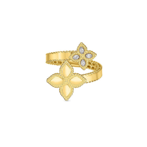 Roberto Coin Princess Flower Bypass Diamond Ring-Roberto Coin Princess Flower Bypass Diamond Ring -