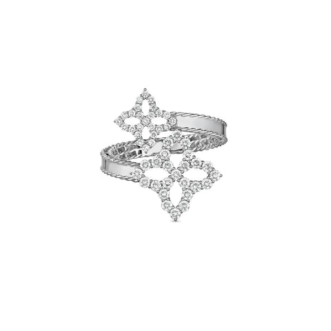 Roberto Coin Princess Flower Bypass Diamond Ring-Roberto Coin Princess Flower Bypass Diamond Ring -