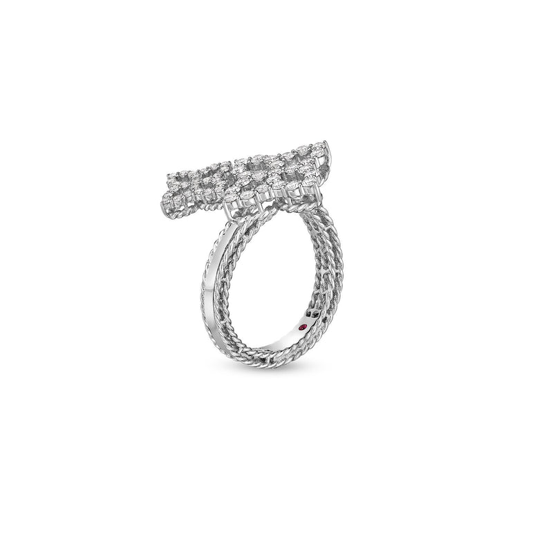 Roberto Coin Princess Flower Bypass Diamond Ring-Roberto Coin Princess Flower Bypass Diamond Ring -