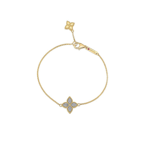 Roberto Coin Princess Flower Diamond Charm Bracelet-Roberto Coin Princess Flower Diamond Charm Bracelet - 7771390AJLBX
