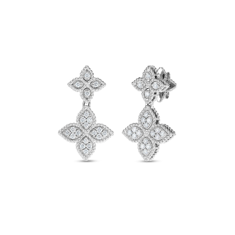 Roberto Coin Princess Flower Diamond Drop Earrings -