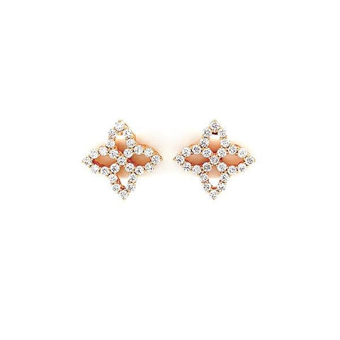 Roberto Coin Princess Flower Diamond Earrings-Roberto Coin Princess Flower Diamond Earrings -