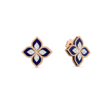 Roberto Coin Princess Flower Diamond Lapis Earrings-Roberto Coin Princess Flower Diamond Lapis Earrings - 8882784AHERXL