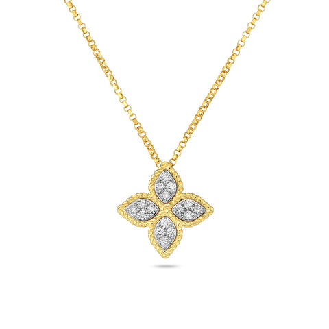 Roberto Coin Princess Flower Diamond Necklace-Roberto Coin Princess Flower Diamond Necklace -