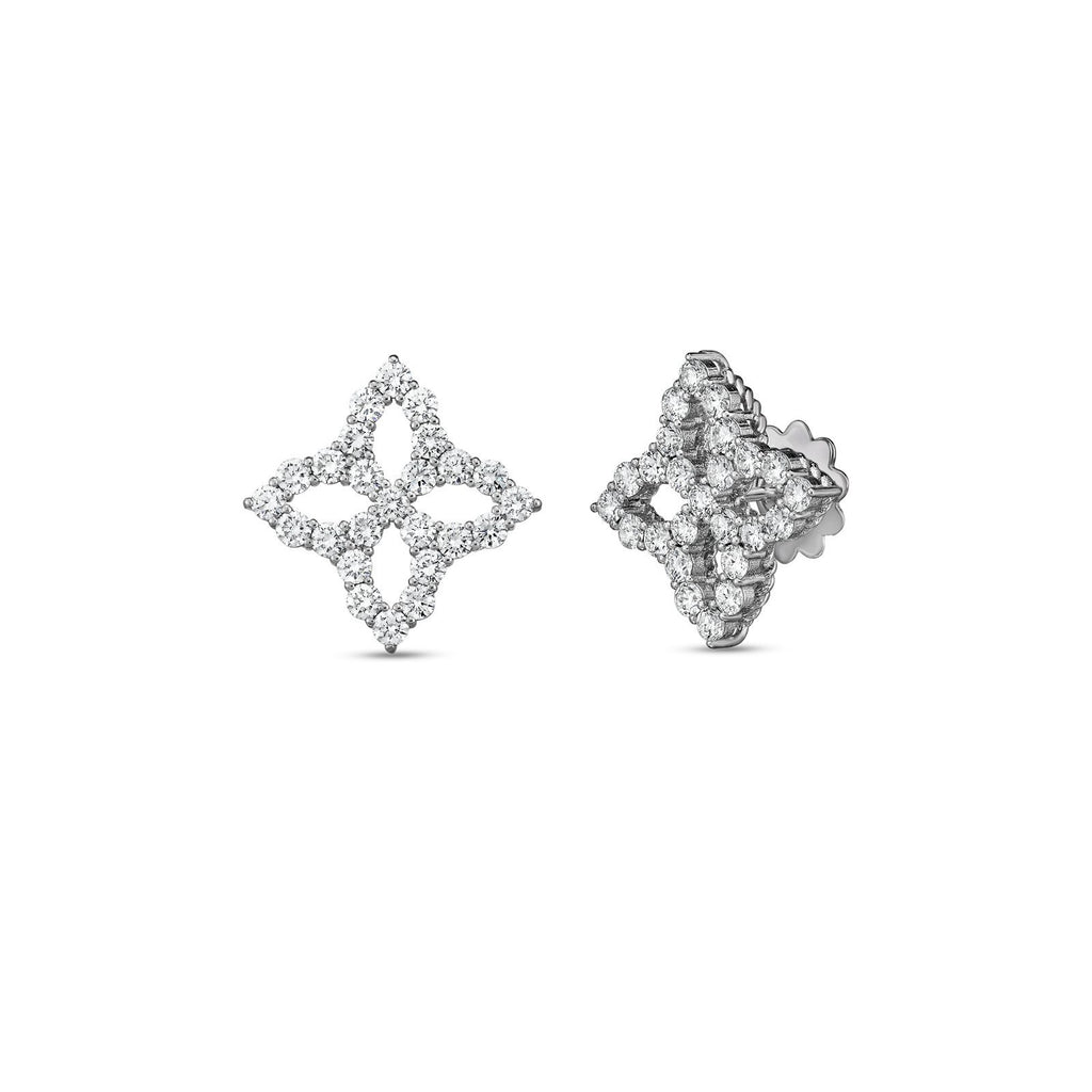 Roberto Coin Princess Flower Diamond Stud Earrings -