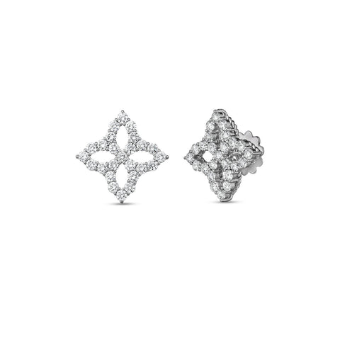 Roberto Coin Princess Flower Diamond Stud Earrings-Roberto Coin Princess Flower Diamond Stud Earrings -