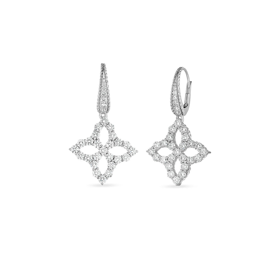 Roberto Coin Princess Flower Large Diamond Drop Earrings - 8882480AWERX