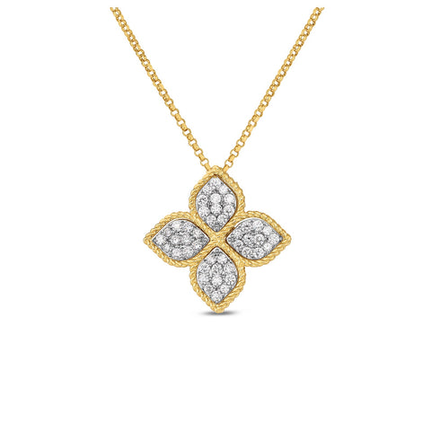 Roberto Coin Princess Flower Large Diamond Pendant-Roberto Coin Princess Flower Large Diamond Pendant - 7771369AJCHX