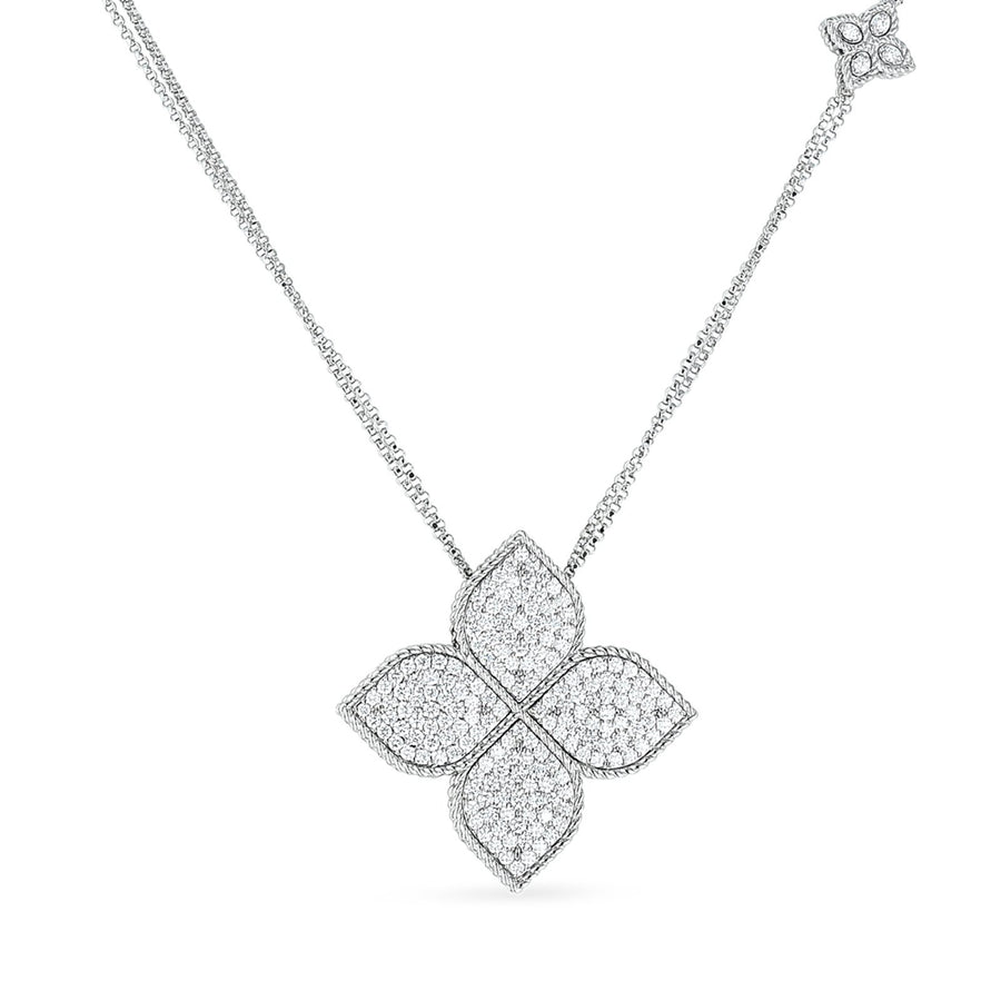 Roberto Coin Princess Flower Large Diamond Pendant -