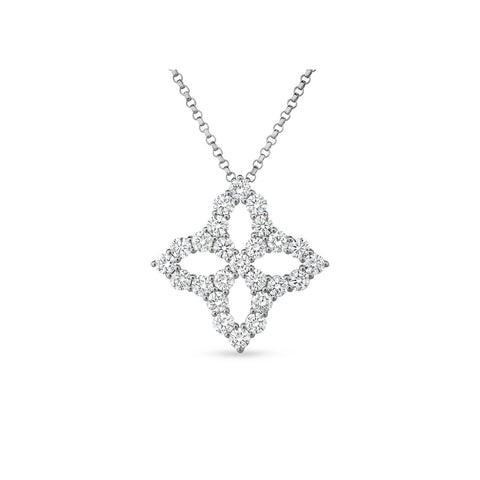 Roberto Coin Princess Flower Large Diamond Pendant-Roberto Coin Princess Flower Large Diamond Pendant -