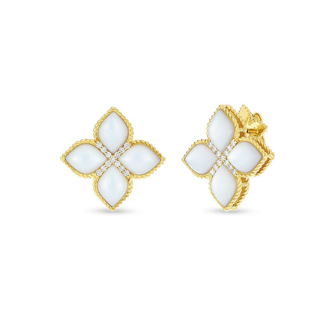 Roberto Coin Princess Flower Large Stud Earrings-Roberto Coin Princess Flower Large Stud Earrings -