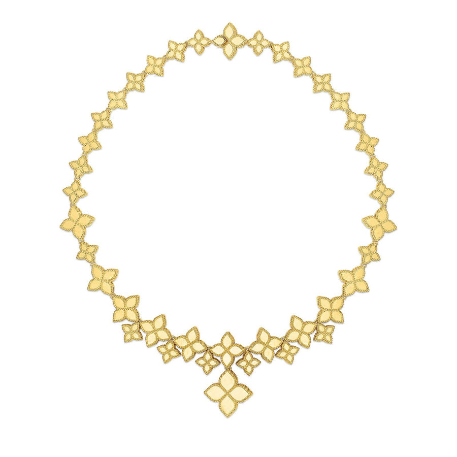 Roberto Coin Princess Flower Link Collar Drop Necklace -