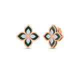 Roberto Coin Princess Flower Malachite Earrings - 8882784AHERM