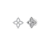 Roberto Coin Princess Flower Medium Diamond Ouline Stud Earrings -