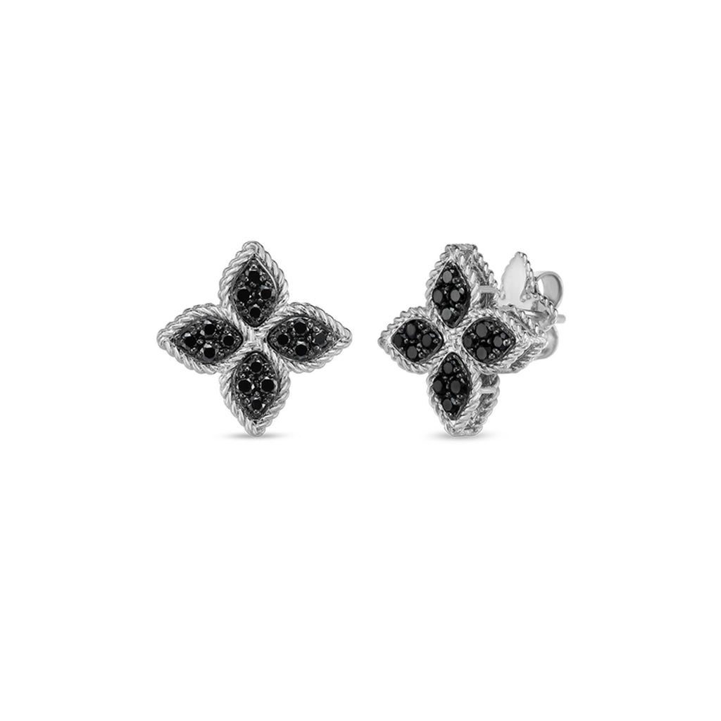Roberto Coin Princess Flower Medium Diamond Stud Earrings -