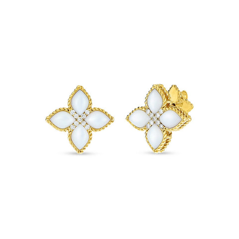 Roberto Coin Princess Flower Medium Stud Earrings-Roberto Coin Princess Flower Medium Stud Earrings -