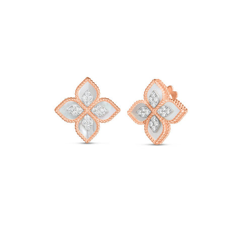 Roberto Coin Princess Flower Mother-of-Pearl Earrings-Roberto Coin Princess Flower Mother-of-Pearl Earrings -