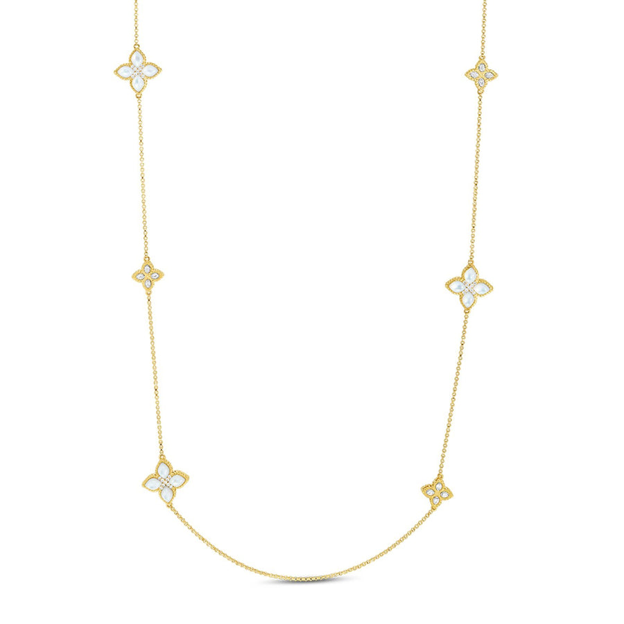 Roberto Coin Princess Flower Small and Medium Alternating Necklace -