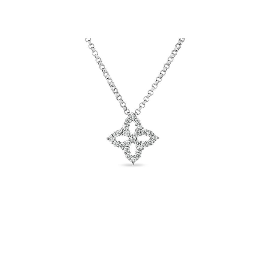 Roberto Coin Princess Flower Small Diamond Outline Pendant -