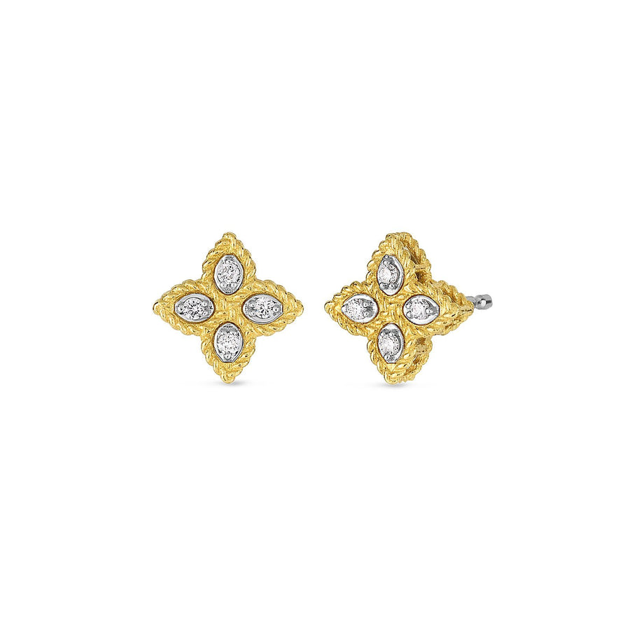 Roberto Coin Princess Flower Small Diamond Stud Earrings -