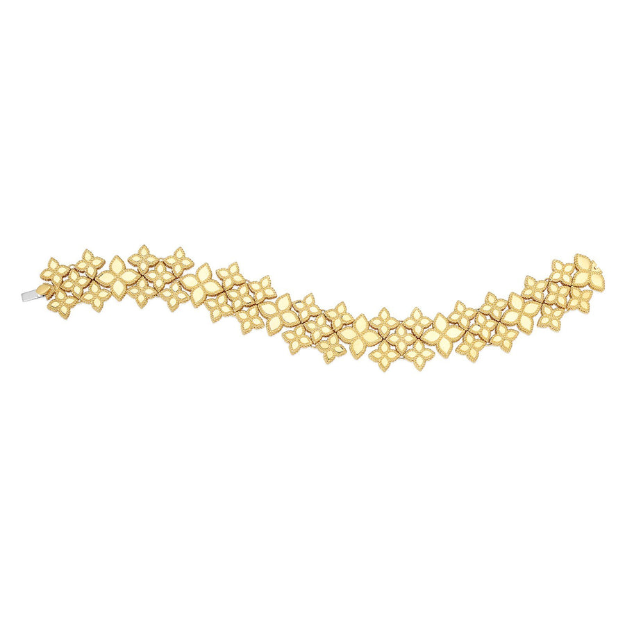 Roberto Coin Princess Flower Wide Link Bracelet -
