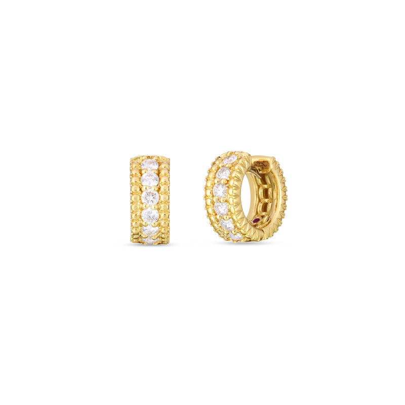 Roberto Coin Siena Diamond Huggie Hoop Earrings-Roberto Coin Siena Diamond Huggy Hoop Earrings - 111472AYERX0