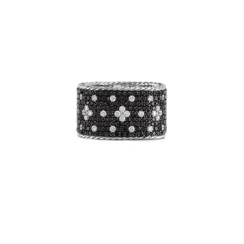 Roberto Coin Venetian Princess Fleur De Lis Diamond Wide Band-Roberto Coin Venetian Princess Fleur De Lis Diamond Wide Band -