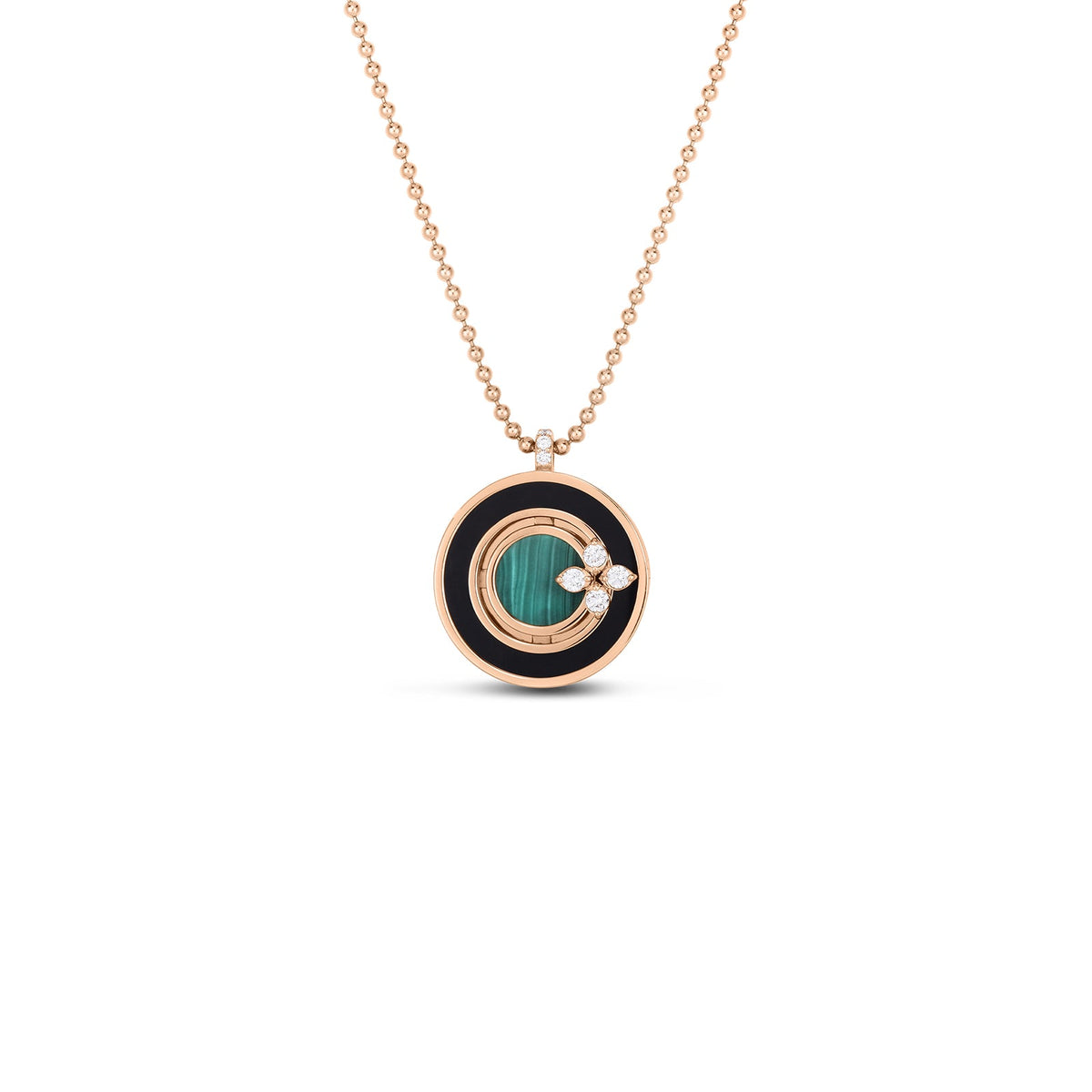 Roberto Coin Verona Diamond & Black Jade & Malachite Necklace - 8883125AX17X