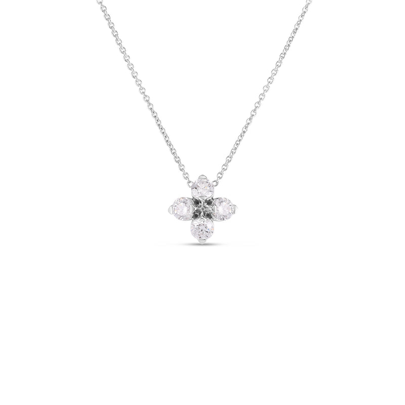 Roberto Coin Verona Diamond Flower Necklace-Roberto Coin Verona Diamond Flower Necklace - 111465AWCHX0