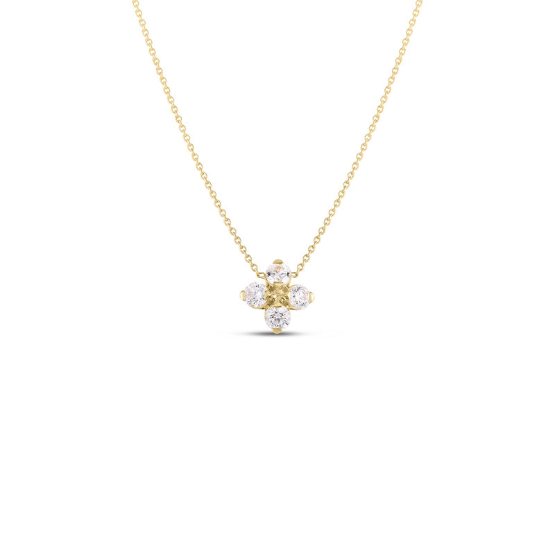 Roberto Coin Verona Diamond Flower Necklace-Roberto Coin Verona Diamond Flower Necklace - 111465AYCHX0