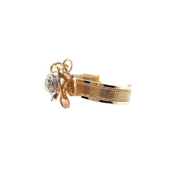 Rose Gold Floral Bangle -