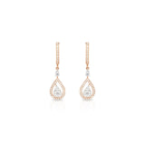 Rose Gold Pear-shaped Dangling Diamond Earrings-Rose Gold Pear-shaped Dangling Diamond Earrings - IEI00252R