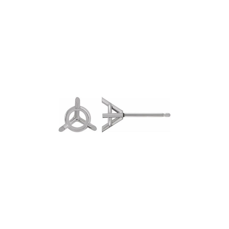 Round 3-Prong Earring Mounting - 9MSTU00729