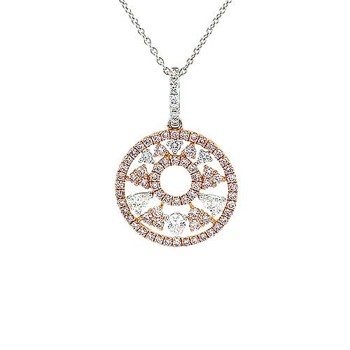 Round Diamond Pendant and Chain - DNUJD00240