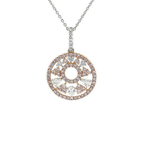 Round Diamond Pendant and Chain-Round Diamond Pendant and Chain - DNUJD00240