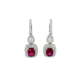 Rubellite Diamond Earrings-Rubellite Diamond Earrings - OETRI00055